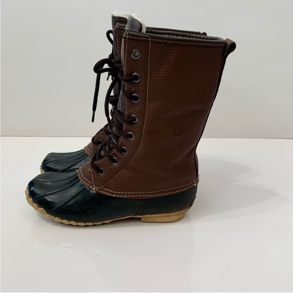 Sporto Daphne The Original Duck Boots leather shearling lined lace up boot 6 - Picture 5 of 13